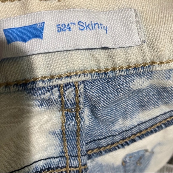 Levis Bleached Denim 524 Cropped Skinny Jean - Picture 4 of 4